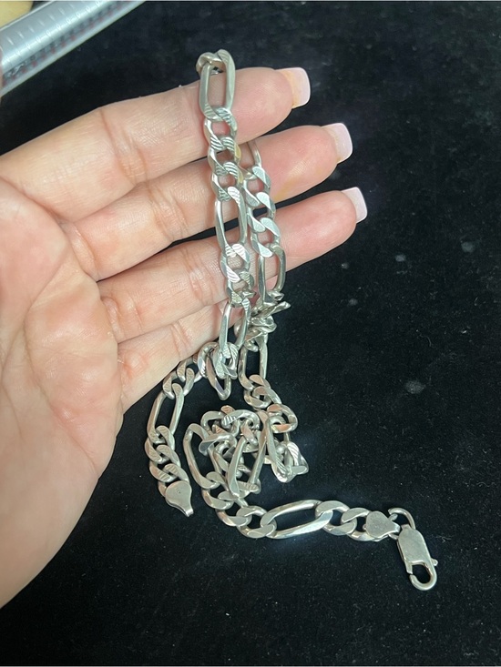ITALY Jewelry - 925 STERLING SILVER FIGARO CHAIN.  HEAVY THICK CHUNKY